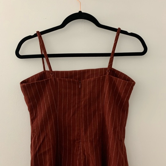F21 Burgundy Pinstriped Mini Dress - Picture 5 of 6